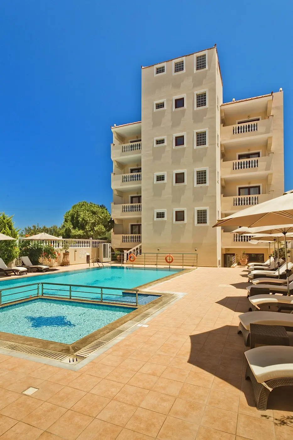 Pool and balconies at Socrates